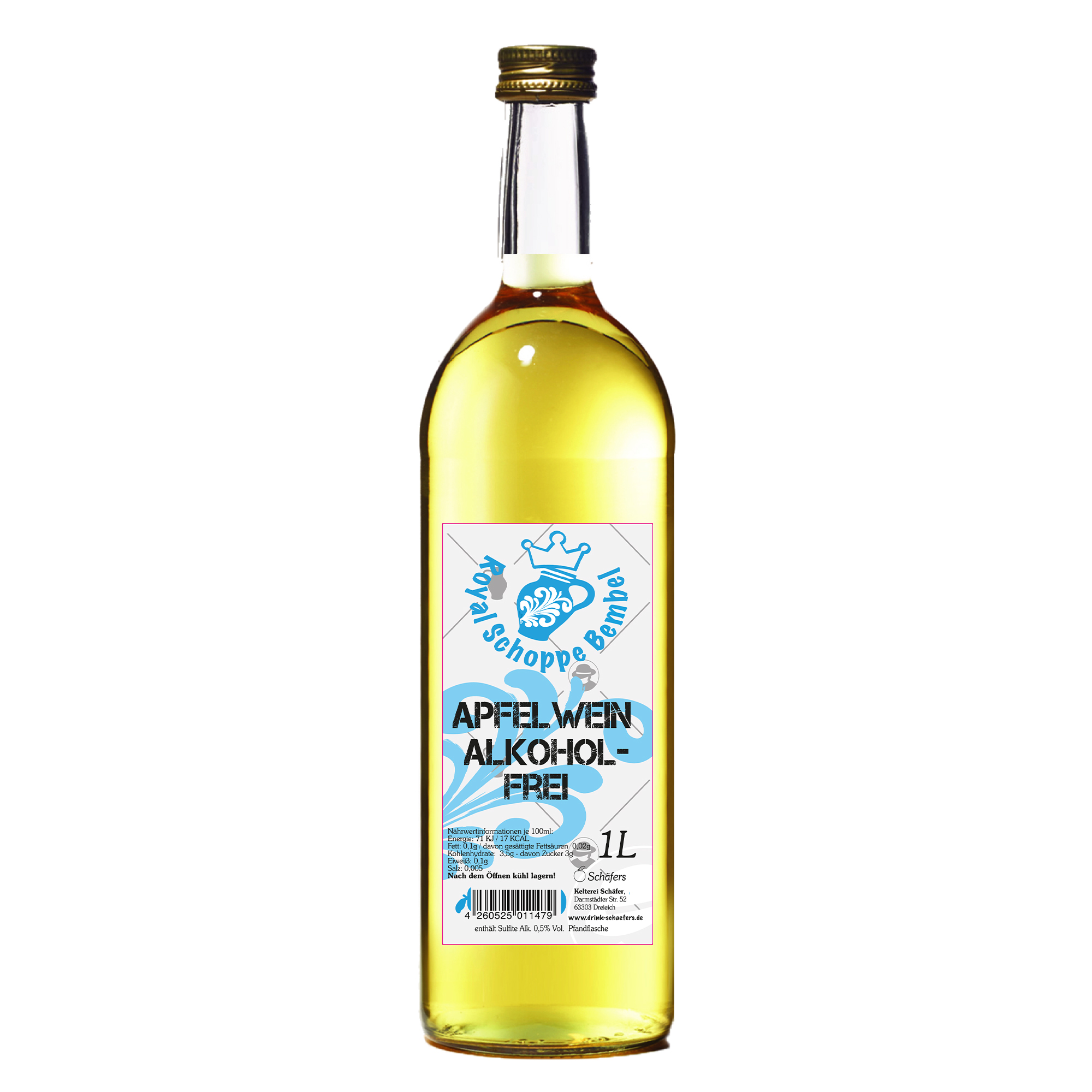 Schäfers Royal Schoppe - alkoholfreier Apfelwein 1 Liter